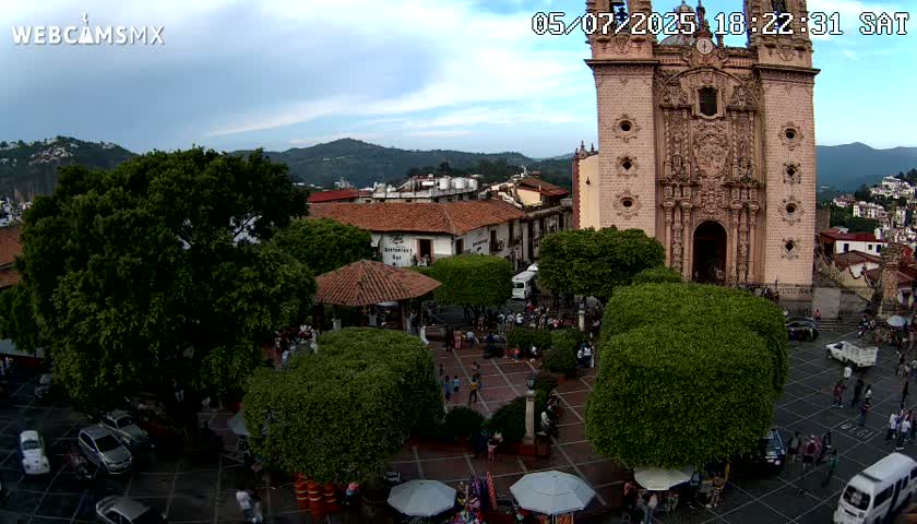 Taxco, Church -  Templo de Santa Prisca Temple Live Cam - Taxco de Alarcon,  Guerrero, Mexico