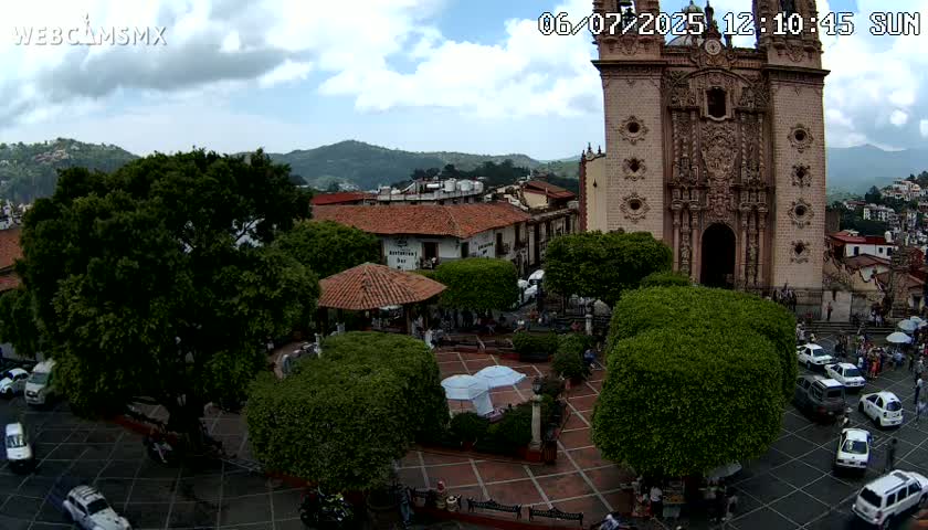 Taxco, Church -  Templo de Santa Prisca Temple Live Cam - Taxco de Alarcon,  Guerrero, Mexico
