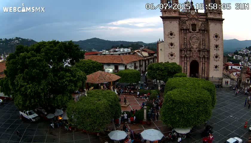 Taxco, Church -  Templo de Santa Prisca Temple Live Cam - Taxco de Alarcon,  Guerrero, Mexico