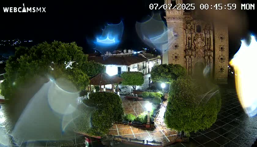 Taxco, Church -  Templo de Santa Prisca Temple Live Cam - Taxco de Alarcon,  Guerrero, Mexico