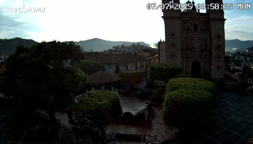 Taxco, Church -  Templo de Santa Prisca Temple Live Cam - Taxco de Alarcon,  Guerrero, Mexico