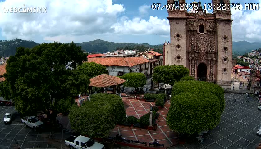 Taxco, Church -  Templo de Santa Prisca Temple Live Cam - Taxco de Alarcon,  Guerrero, Mexico