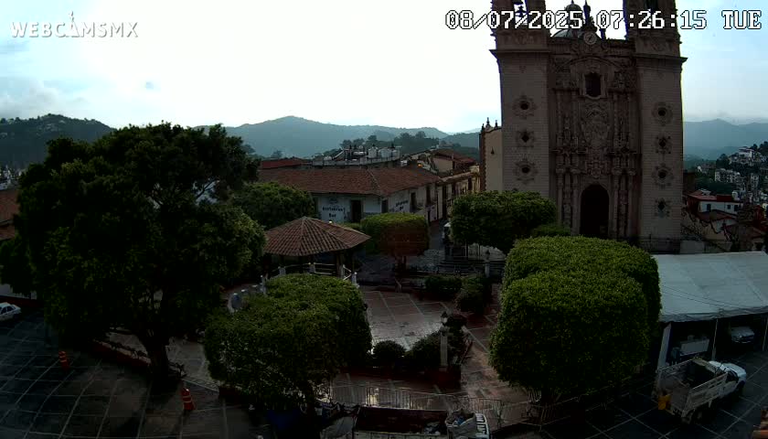Taxco, Church -  Templo de Santa Prisca Temple Live Cam - Taxco de Alarcon,  Guerrero, Mexico