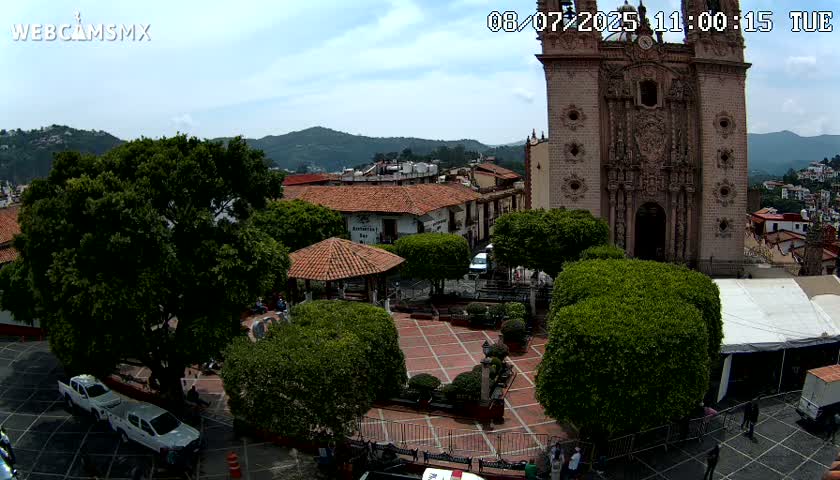 Taxco, Church -  Templo de Santa Prisca Temple Live Cam - Taxco de Alarcon,  Guerrero, Mexico