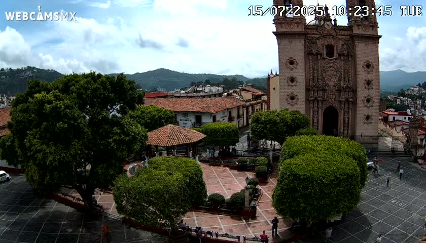 Taxco, Church -  Templo de Santa Prisca Temple Live Cam - Taxco de Alarcon,  Guerrero, Mexico