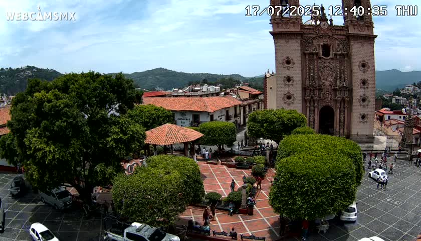 Taxco, Church -  Templo de Santa Prisca Temple Live Cam - Taxco de Alarcon,  Guerrero, Mexico
