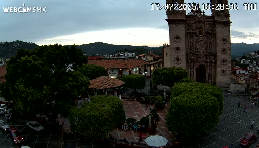 Taxco, Church -  Templo de Santa Prisca Temple Live Cam - Taxco de Alarcon,  Guerrero, Mexico