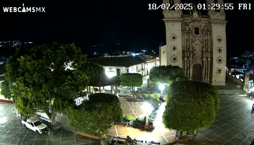 Taxco, Church -  Templo de Santa Prisca Temple Live Cam - Taxco de Alarcon,  Guerrero, Mexico