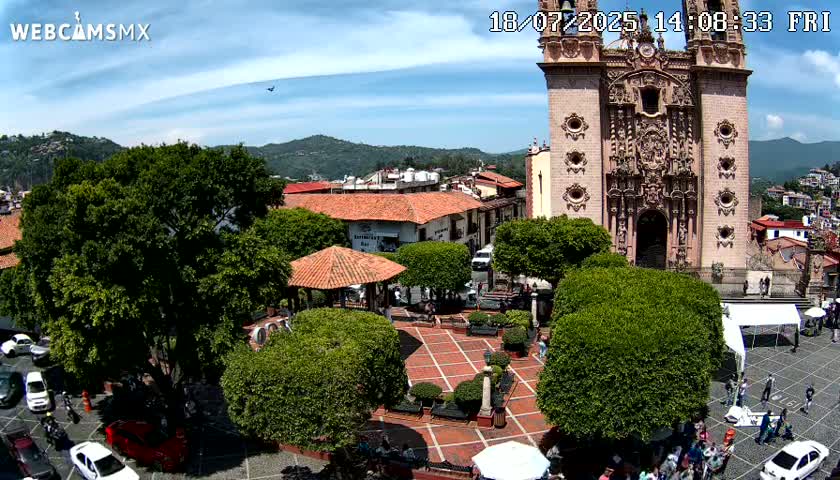 Taxco, Church -  Templo de Santa Prisca Temple Live Cam - Taxco de Alarcon,  Guerrero, Mexico