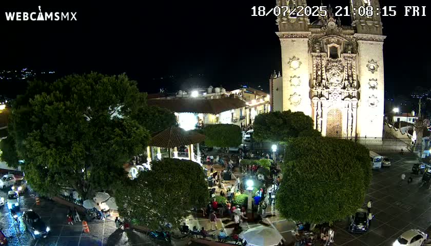 Taxco, Church -  Templo de Santa Prisca Temple Live Cam - Taxco de Alarcon,  Guerrero, Mexico