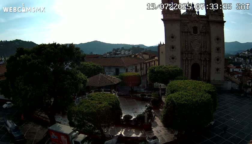 Taxco, Church -  Templo de Santa Prisca Temple Live Cam - Taxco de Alarcon,  Guerrero, Mexico