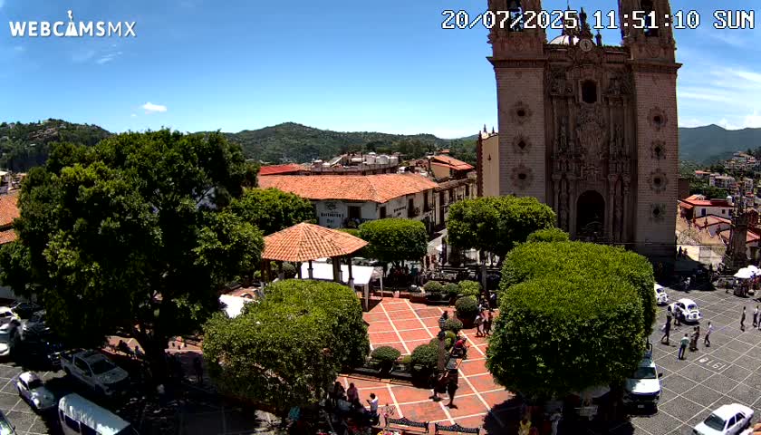 Taxco, Church -  Templo de Santa Prisca Temple Live Cam - Taxco de Alarcon,  Guerrero, Mexico