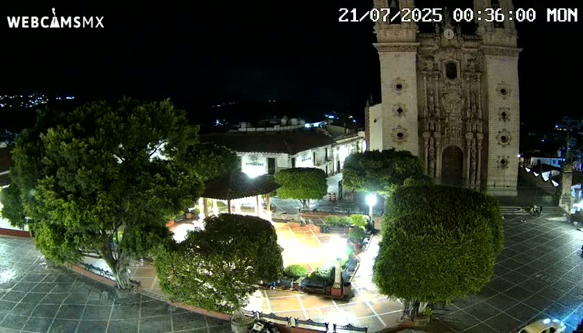 Taxco, Church -  Templo de Santa Prisca Temple Live Cam - Taxco de Alarcon,  Guerrero, Mexico