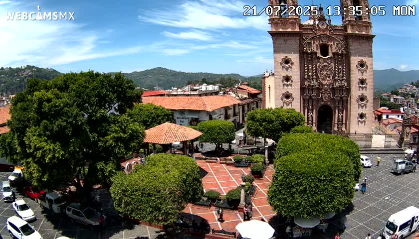 Taxco, Church -  Templo de Santa Prisca Temple Live Cam - Taxco de Alarcon,  Guerrero, Mexico