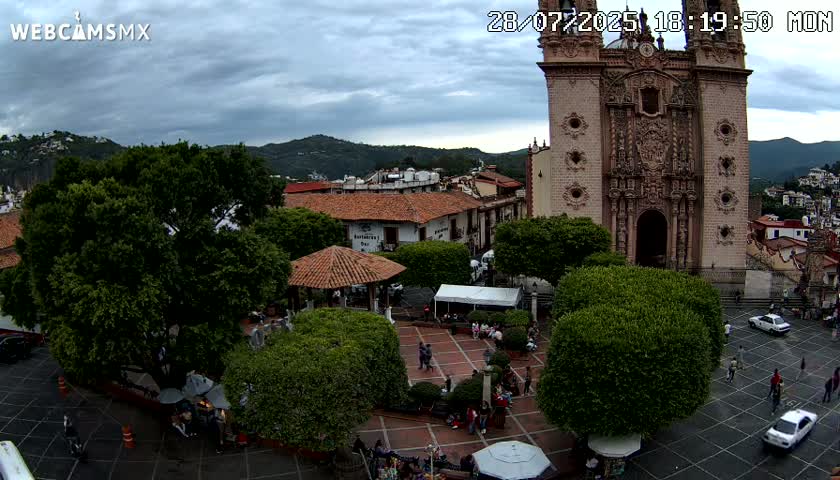 Taxco, Church -  Templo de Santa Prisca Temple Live Cam - Taxco de Alarcon,  Guerrero, Mexico