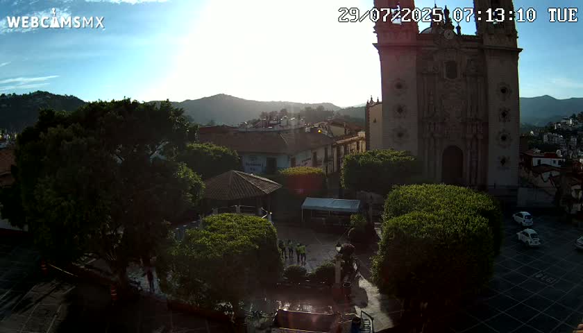 Taxco, Church -  Templo de Santa Prisca Temple Live Cam - Taxco de Alarcon,  Guerrero, Mexico