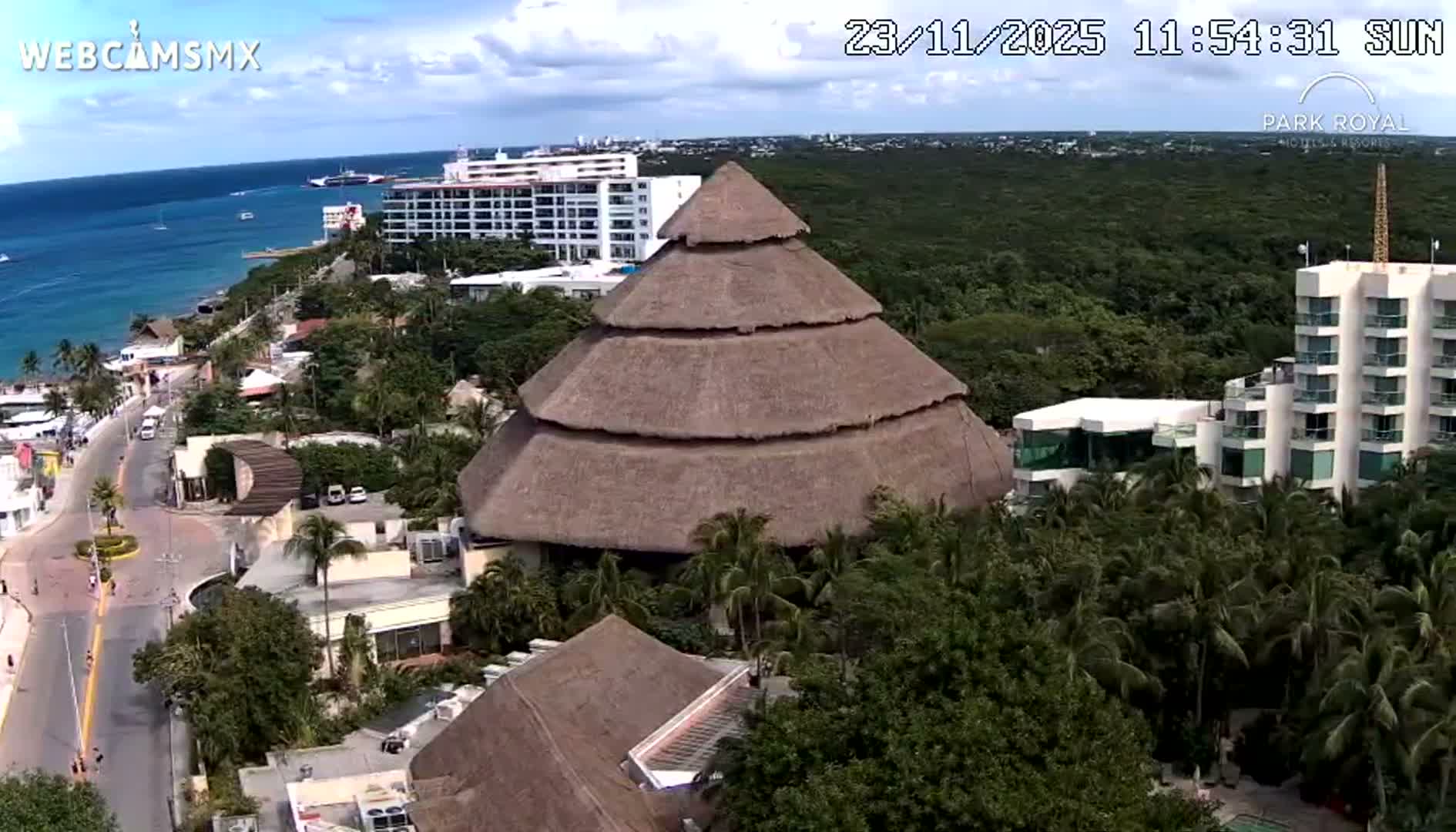 Cozumel Coast & City Skyline Live Cam - San Mugiel de Cozumel, Municipio de Cozumel, Quintana Roo, Mexico