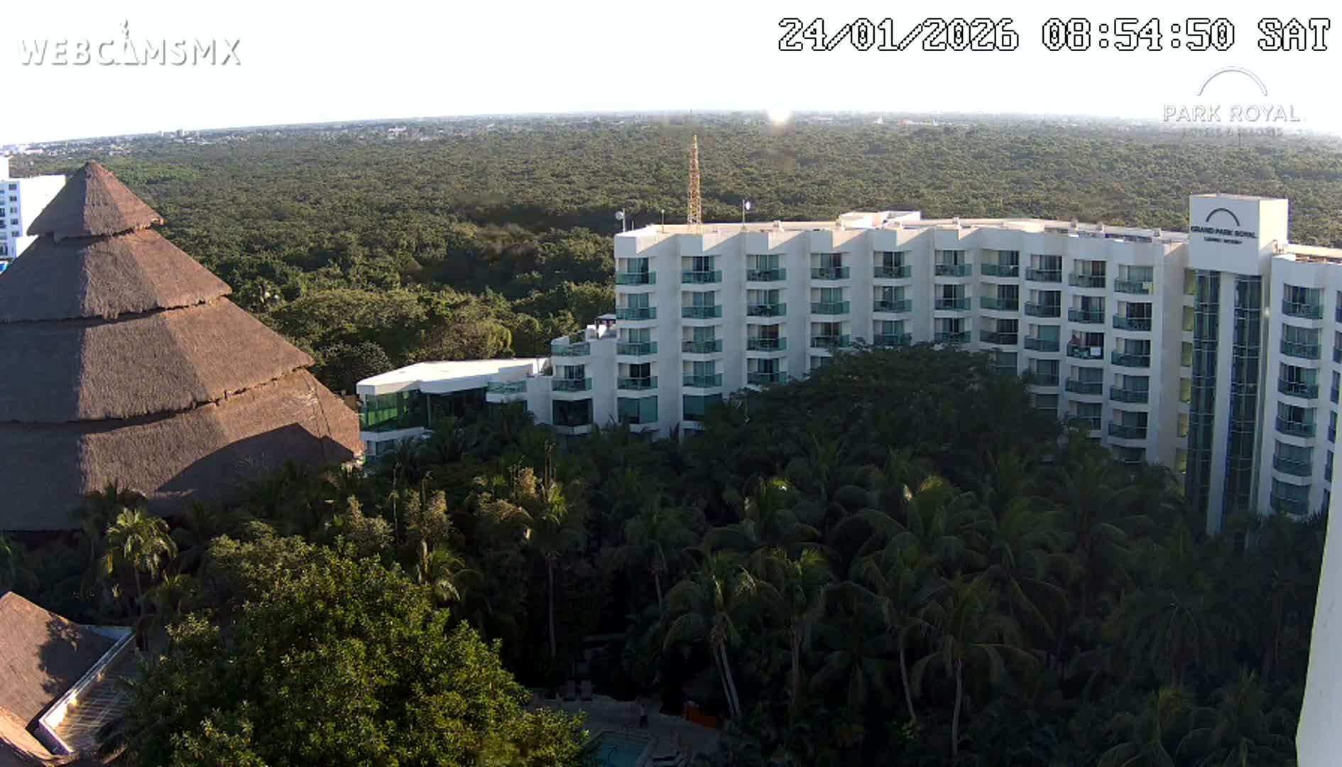 Cozumel Coast & City Skyline Live Cam - San Mugiel de Cozumel, Municipio de Cozumel, Quintana Roo, Mexico