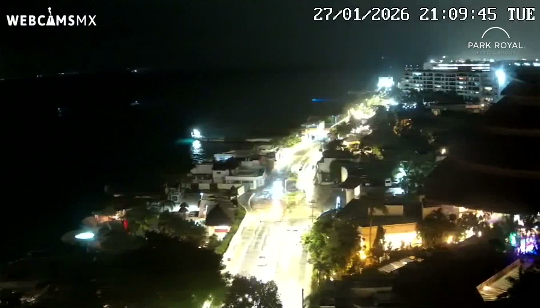 Cozumel Coast & City Skyline Live Cam - San Mugiel de Cozumel, Municipio de Cozumel, Quintana Roo, Mexico