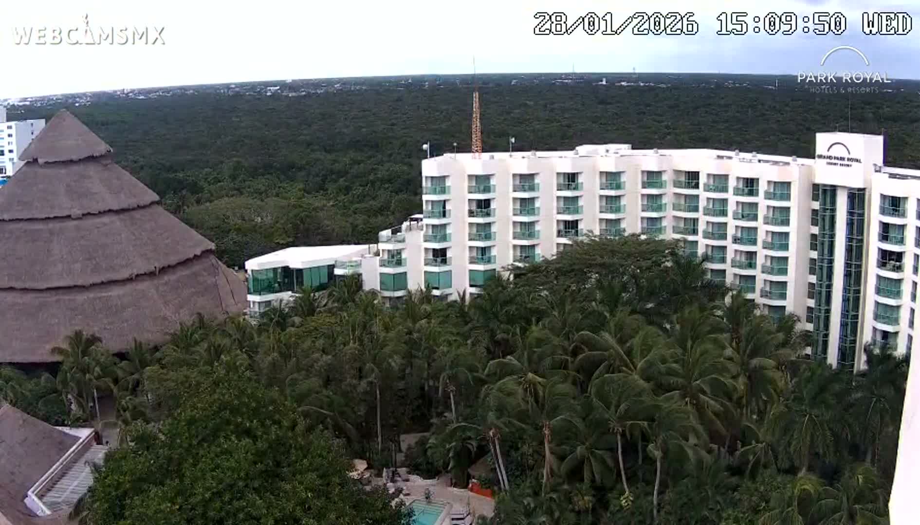 Cozumel Coast & City Skyline Live Cam - San Mugiel de Cozumel, Municipio de Cozumel, Quintana Roo, Mexico