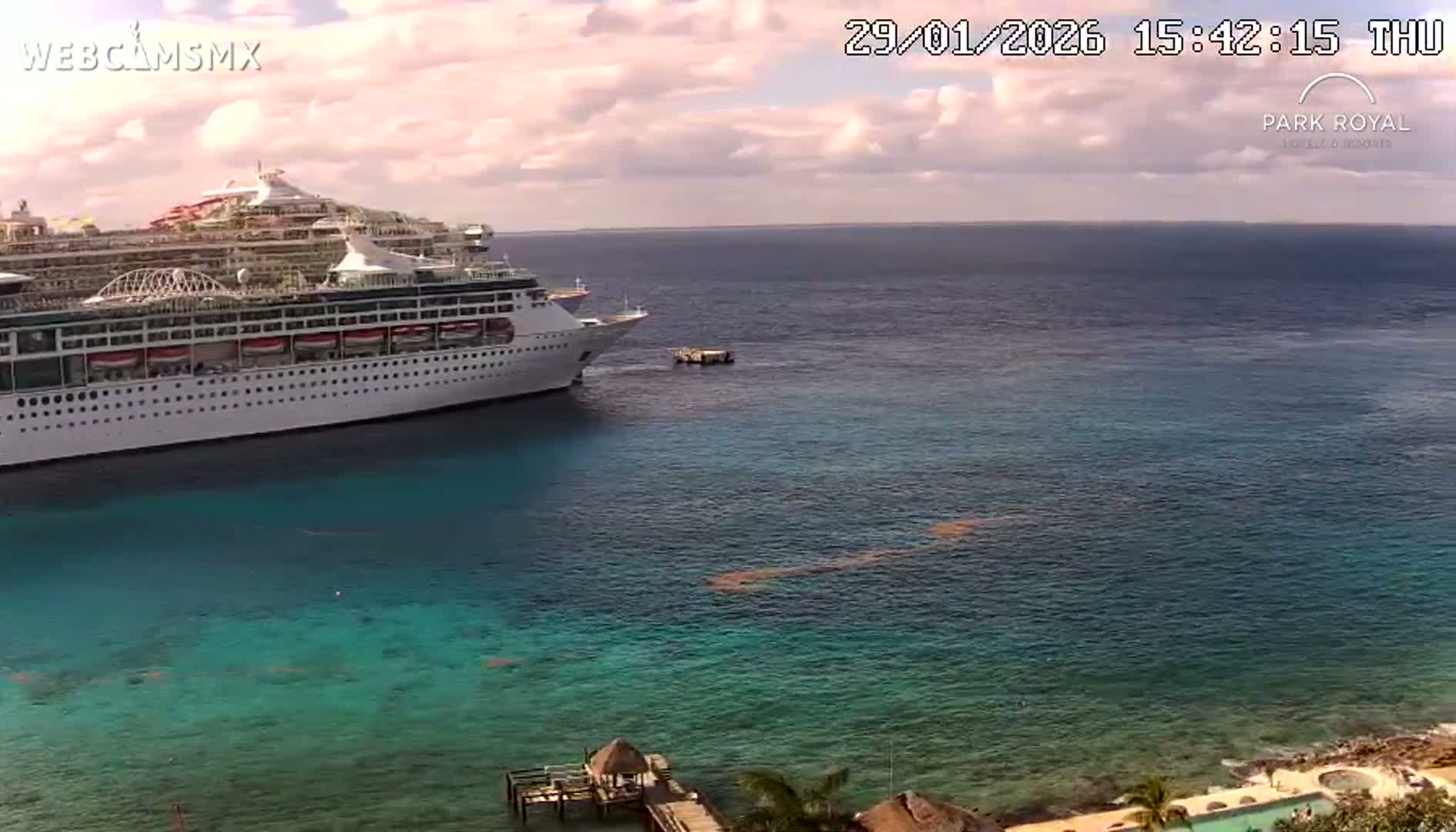 Cozumel Coast & City Skyline Live Cam - San Mugiel de Cozumel, Municipio de Cozumel, Quintana Roo, Mexico