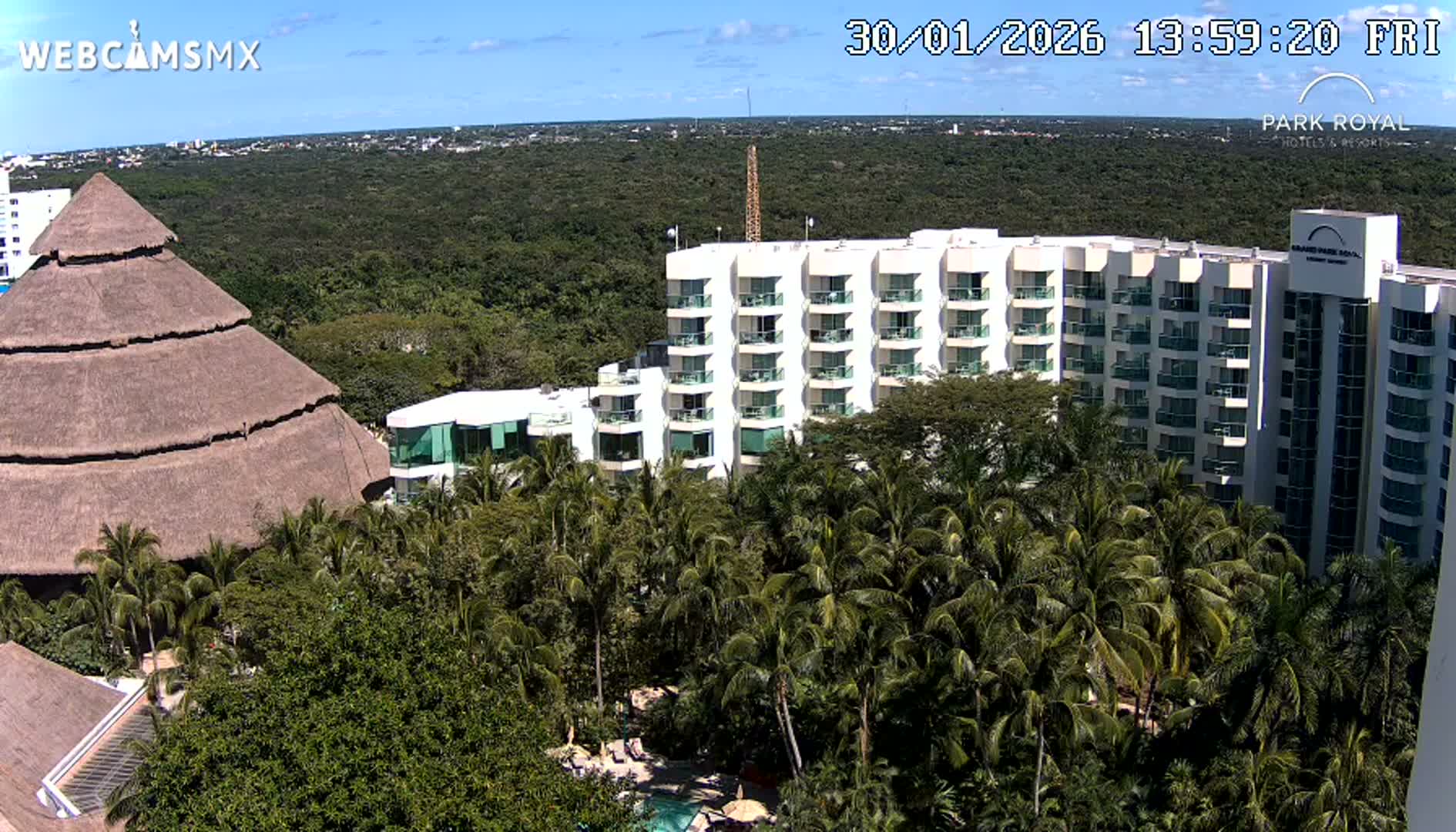 Cozumel Coast & City Skyline Live Cam - San Mugiel de Cozumel, Municipio de Cozumel, Quintana Roo, Mexico