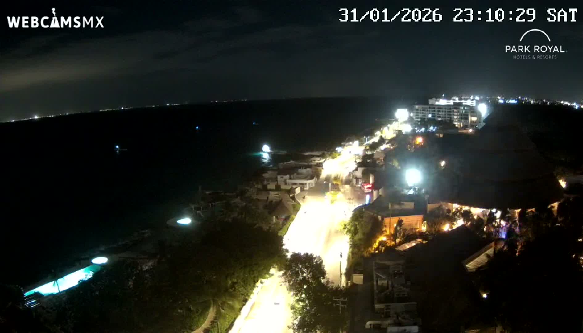 Cozumel Coast & City Skyline Live Cam - San Mugiel de Cozumel, Municipio de Cozumel, Quintana Roo, Mexico