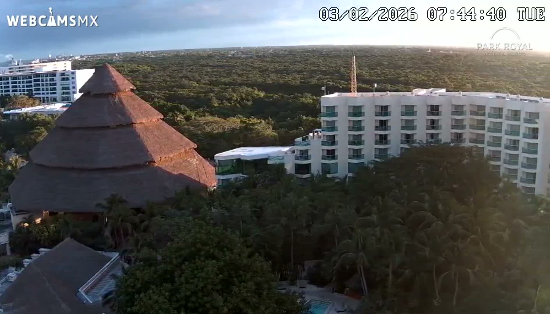 Cozumel Coast & City Skyline Live Cam - San Mugiel de Cozumel, Municipio de Cozumel, Quintana Roo, Mexico