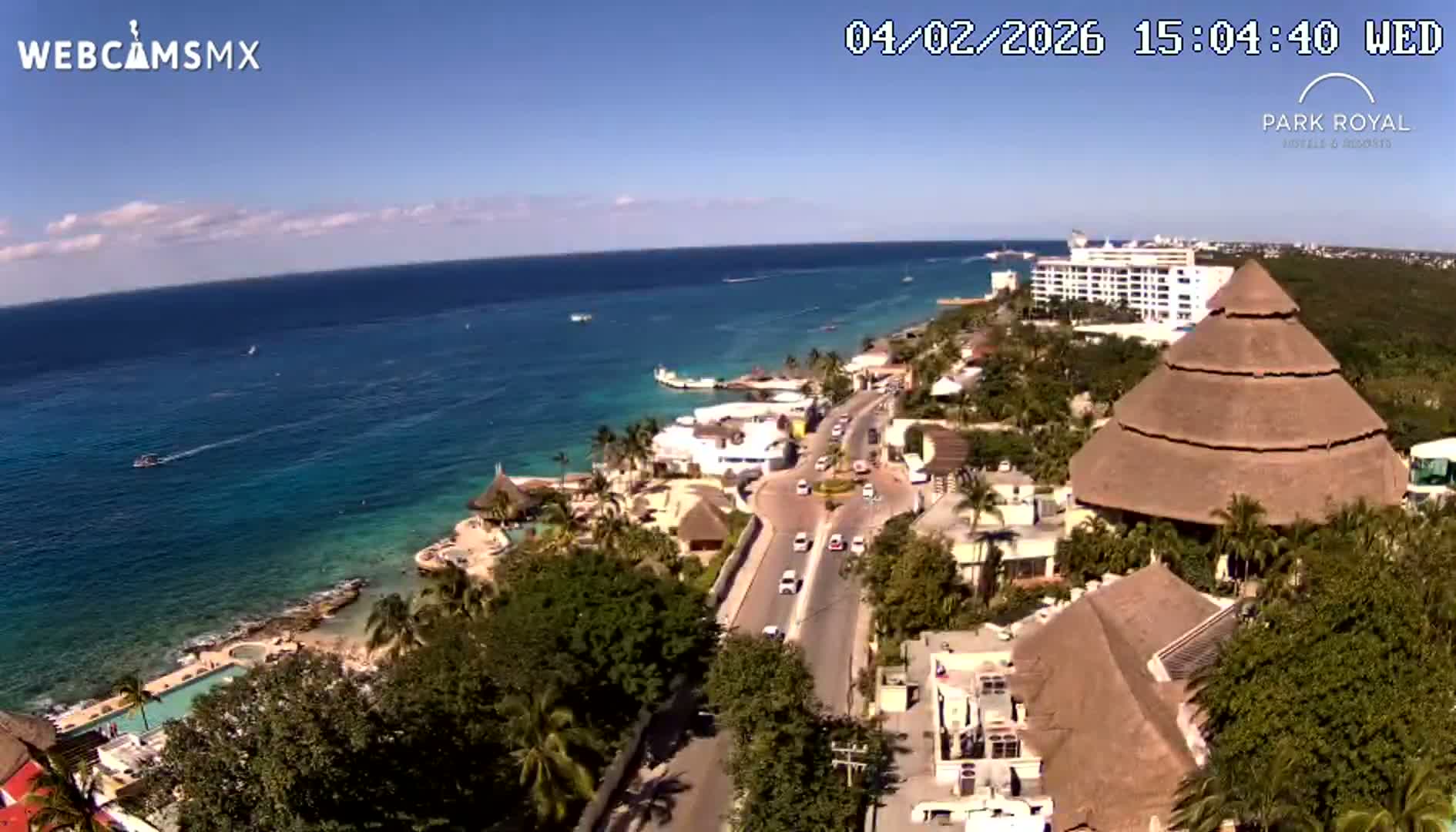 Cozumel Coast & City Skyline Live Cam - San Mugiel de Cozumel, Municipio de Cozumel, Quintana Roo, Mexico