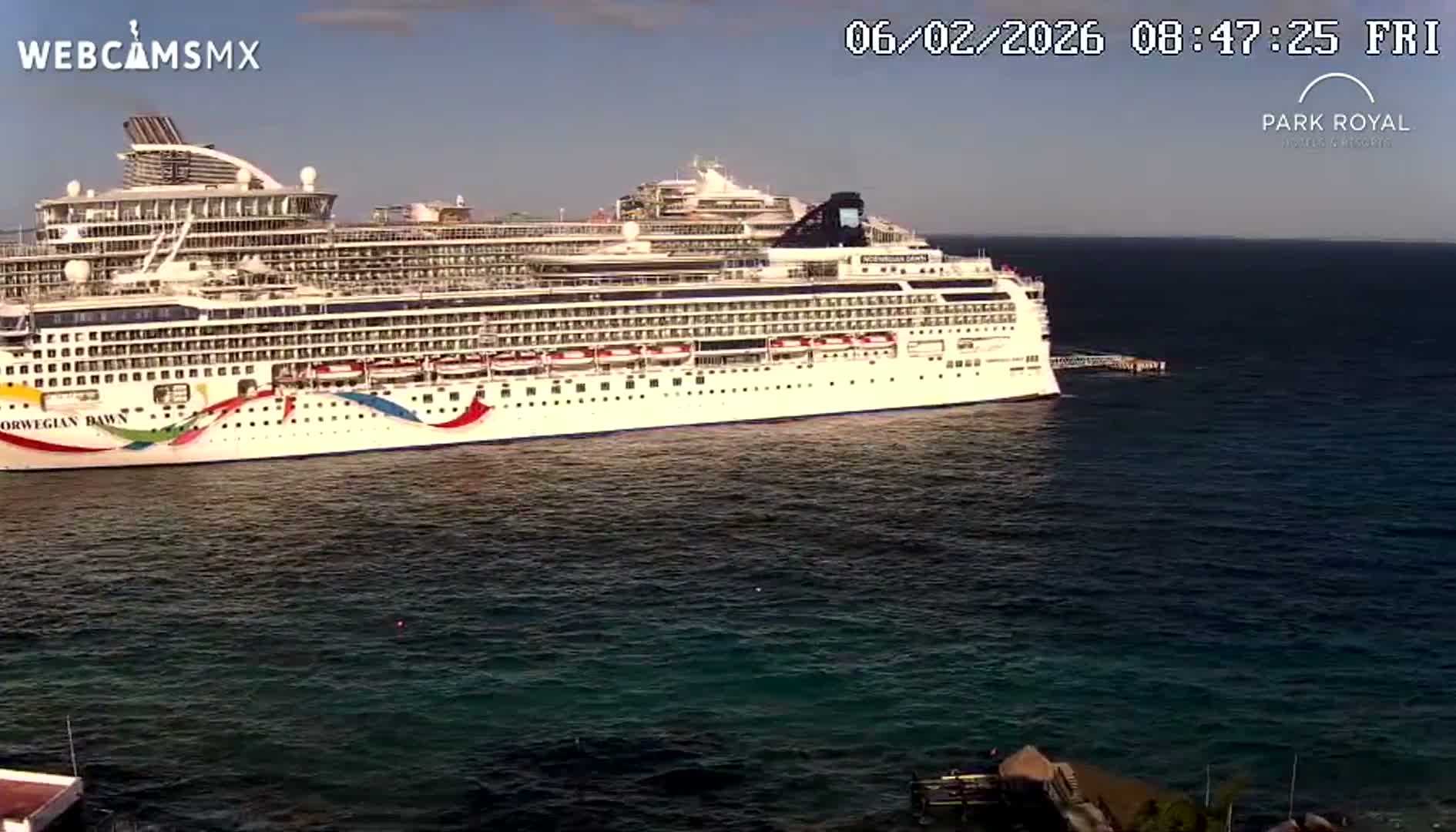 Cozumel Coast & City Skyline Live Cam - San Mugiel de Cozumel, Municipio de Cozumel, Quintana Roo, Mexico