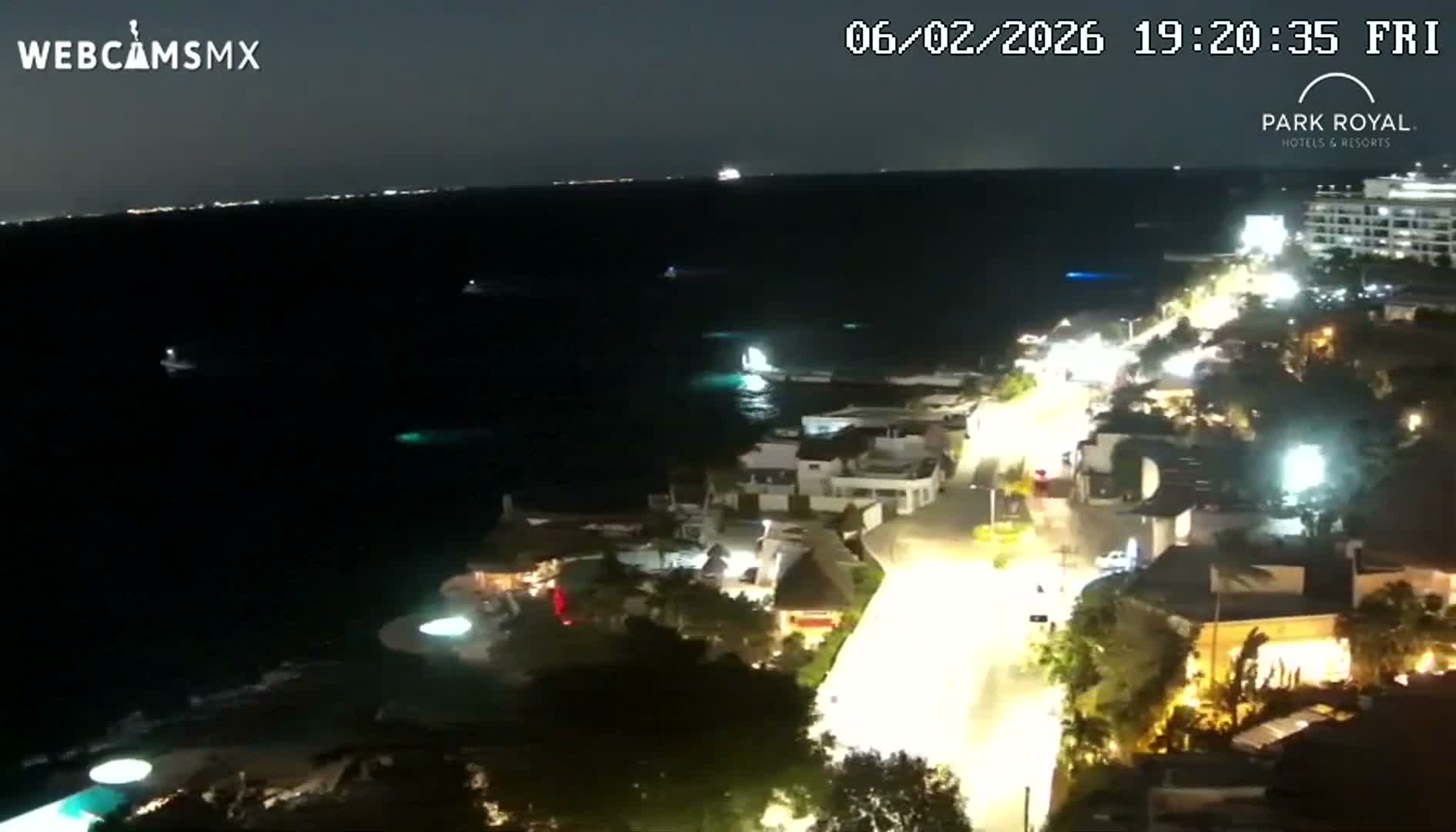 Cozumel Coast & City Skyline Live Cam - San Mugiel de Cozumel, Municipio de Cozumel, Quintana Roo, Mexico
