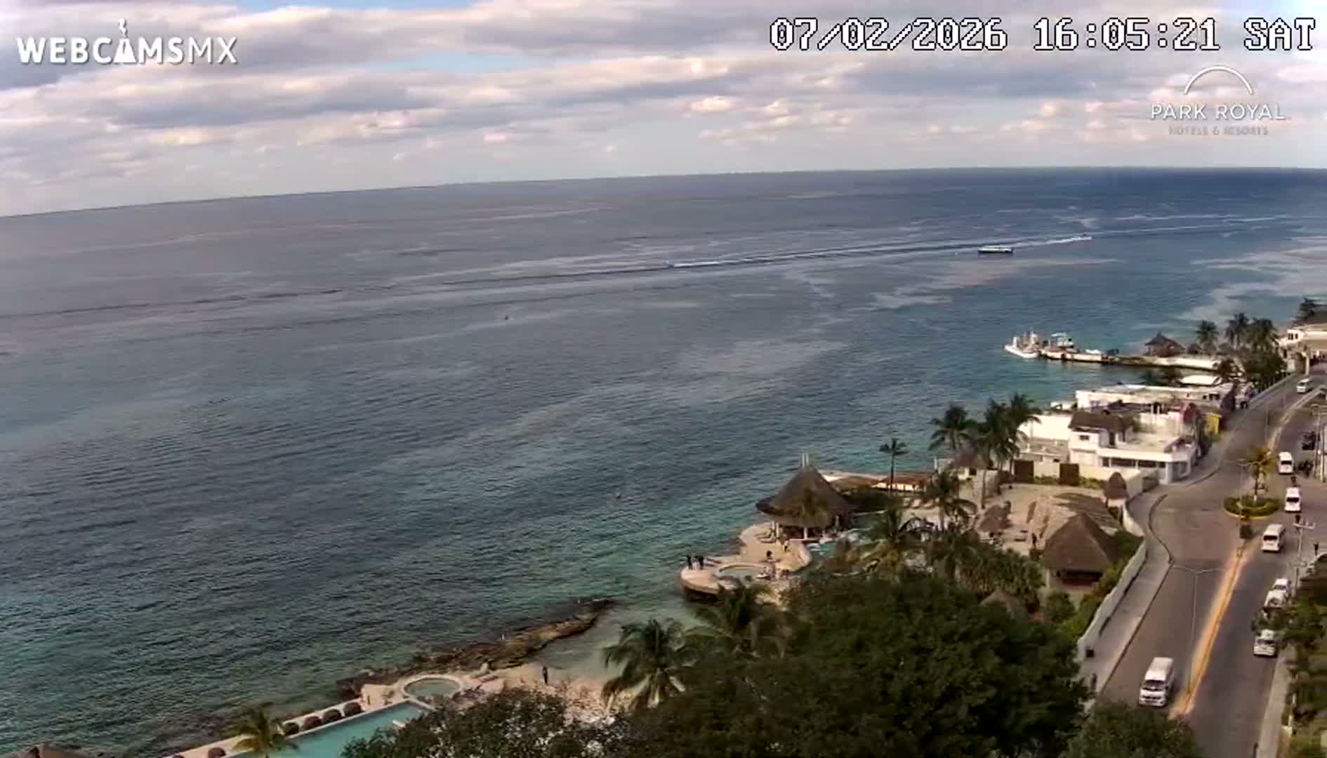 Cozumel Coast & City Skyline Live Cam - San Mugiel de Cozumel, Municipio de Cozumel, Quintana Roo, Mexico