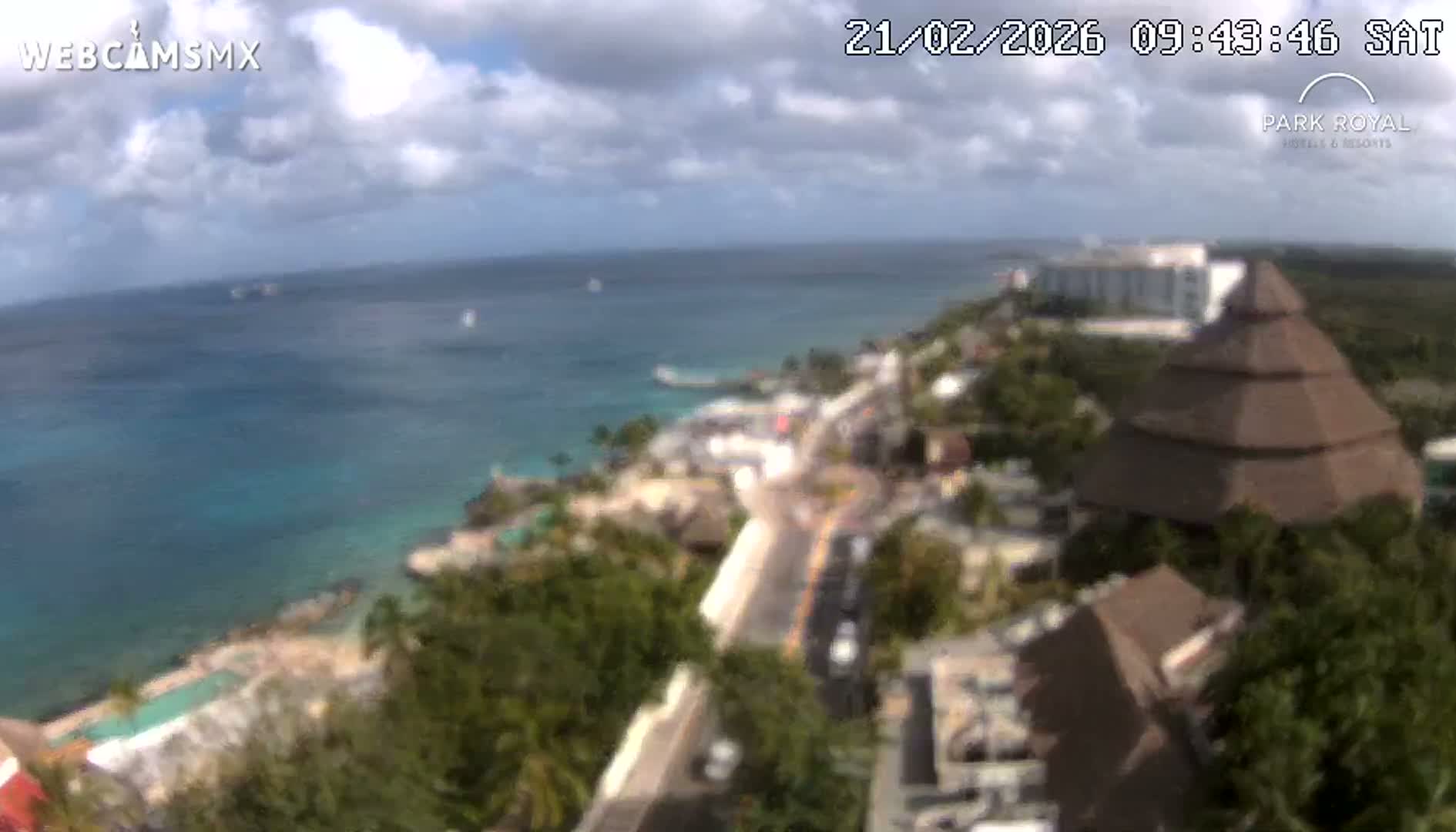 Cozumel Coast & City Skyline Live Cam - San Mugiel de Cozumel, Municipio de Cozumel, Quintana Roo, Mexico