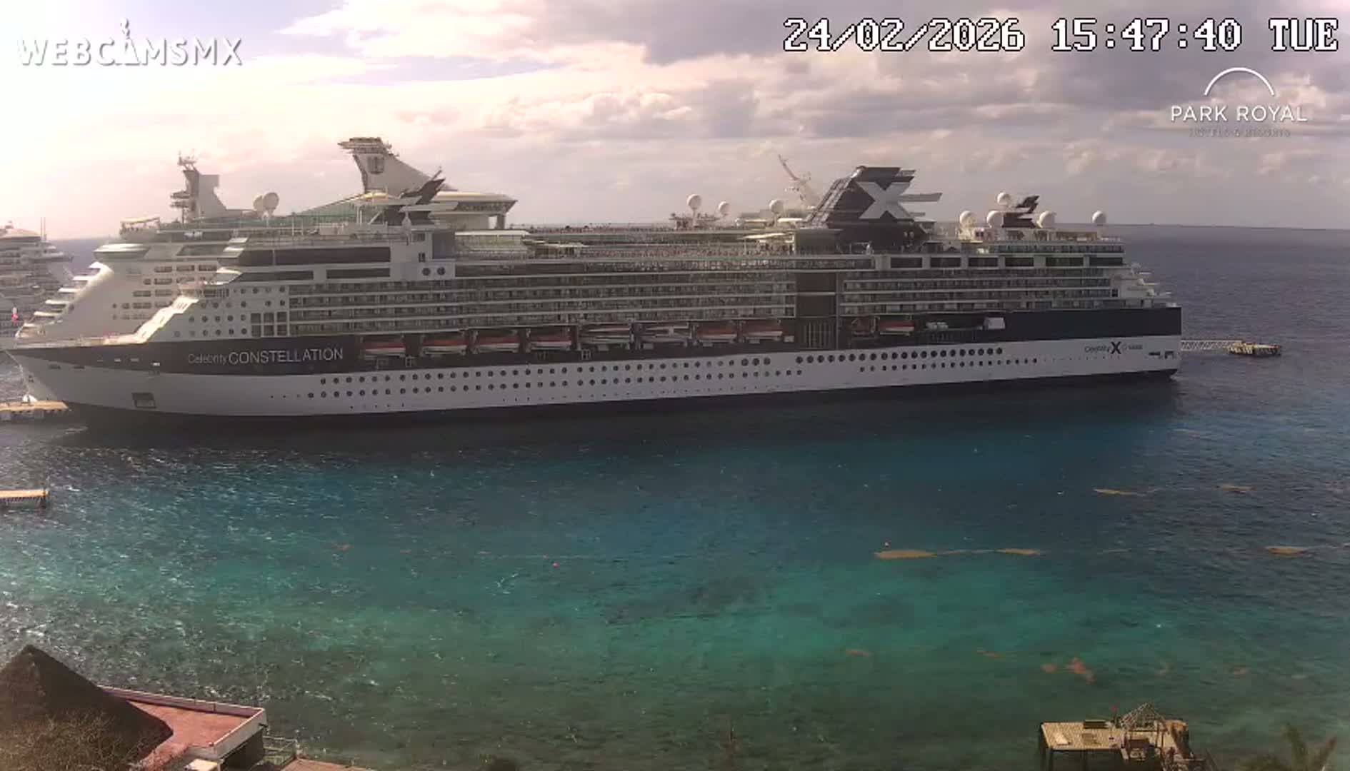 Cozumel Coast & City Skyline Live Cam - San Mugiel de Cozumel, Municipio de Cozumel, Quintana Roo, Mexico