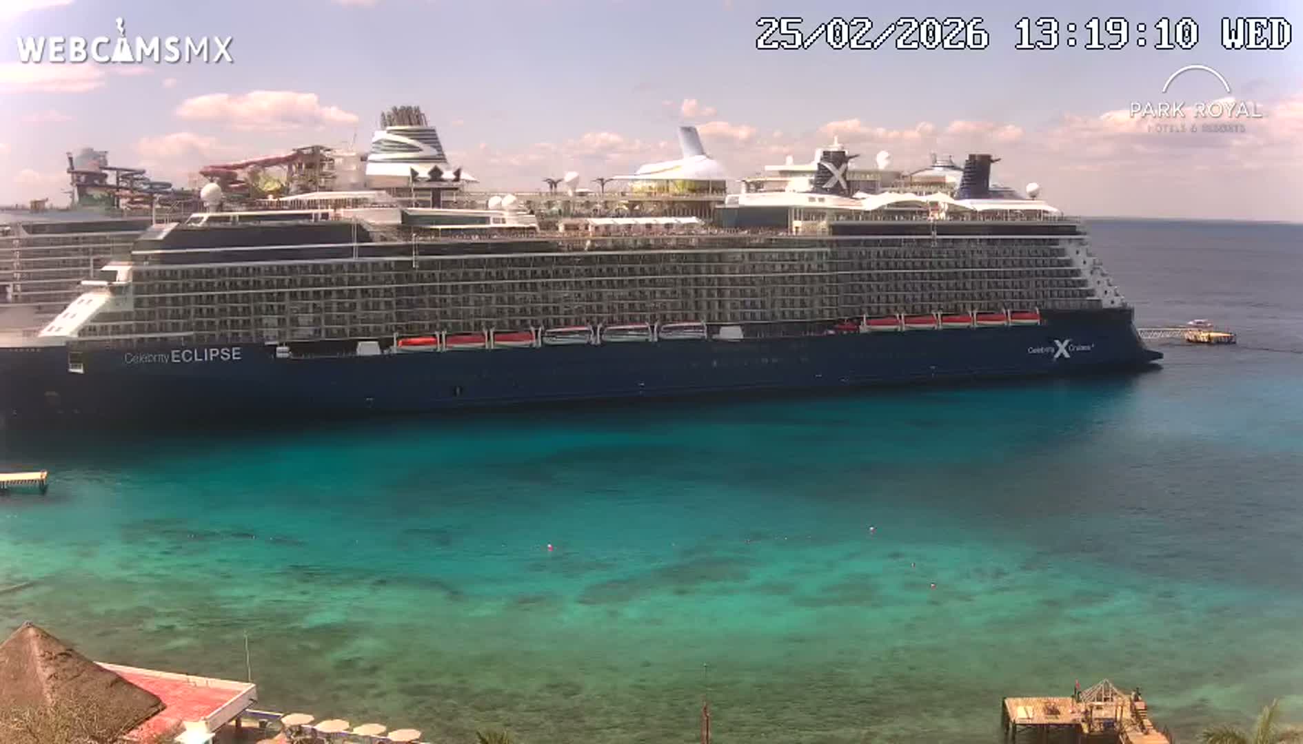 Cozumel Coast & City Skyline Live Cam - San Mugiel de Cozumel, Municipio de Cozumel, Quintana Roo, Mexico