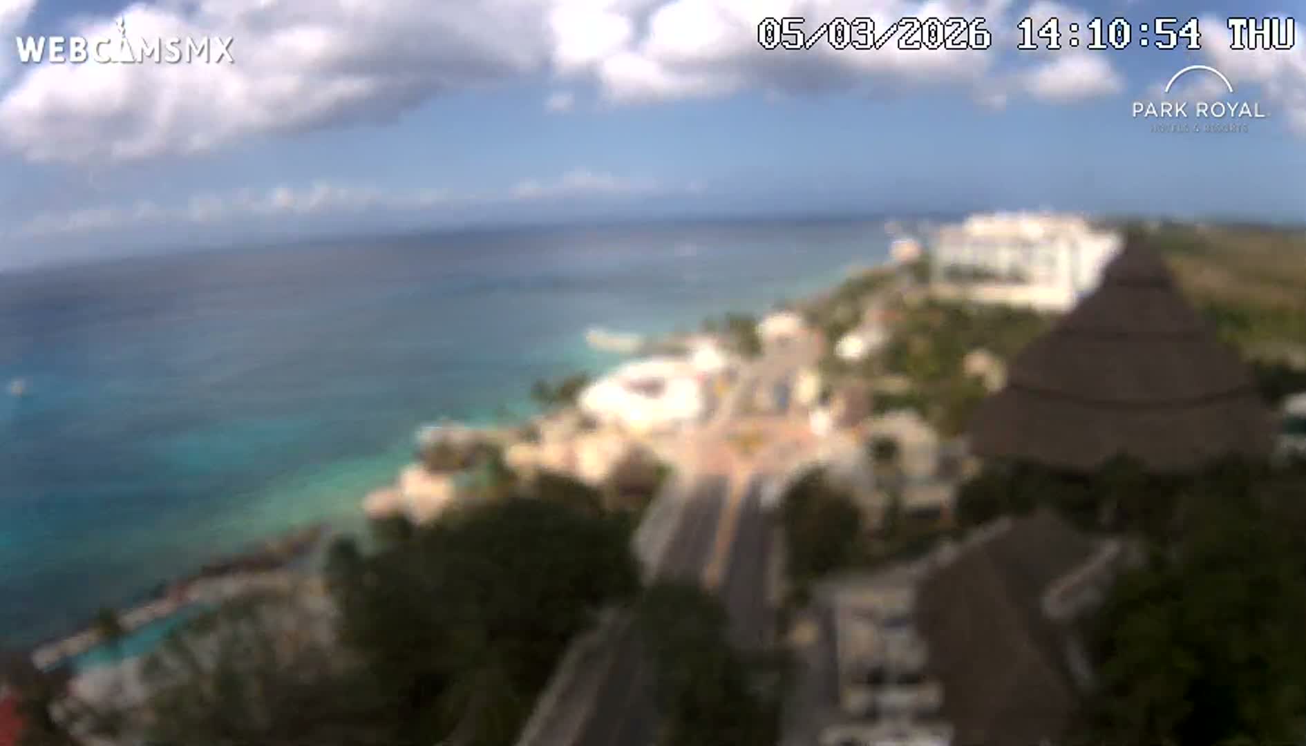 Cozumel Coast & City Skyline Live Cam - San Mugiel de Cozumel, Municipio de Cozumel, Quintana Roo, Mexico