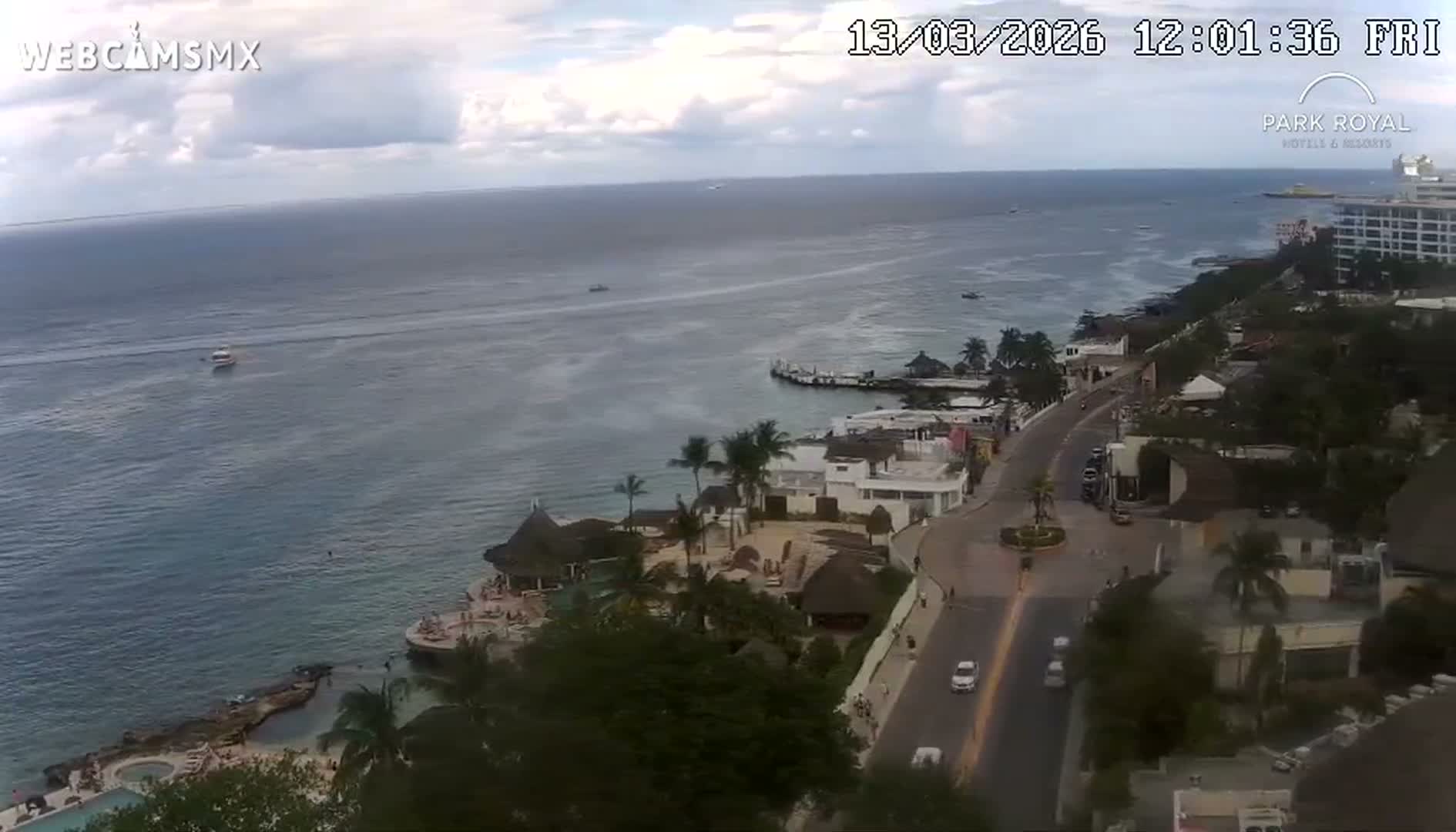 Cozumel Coast & City Skyline Live Cam - San Mugiel de Cozumel, Municipio de Cozumel, Quintana Roo, Mexico
