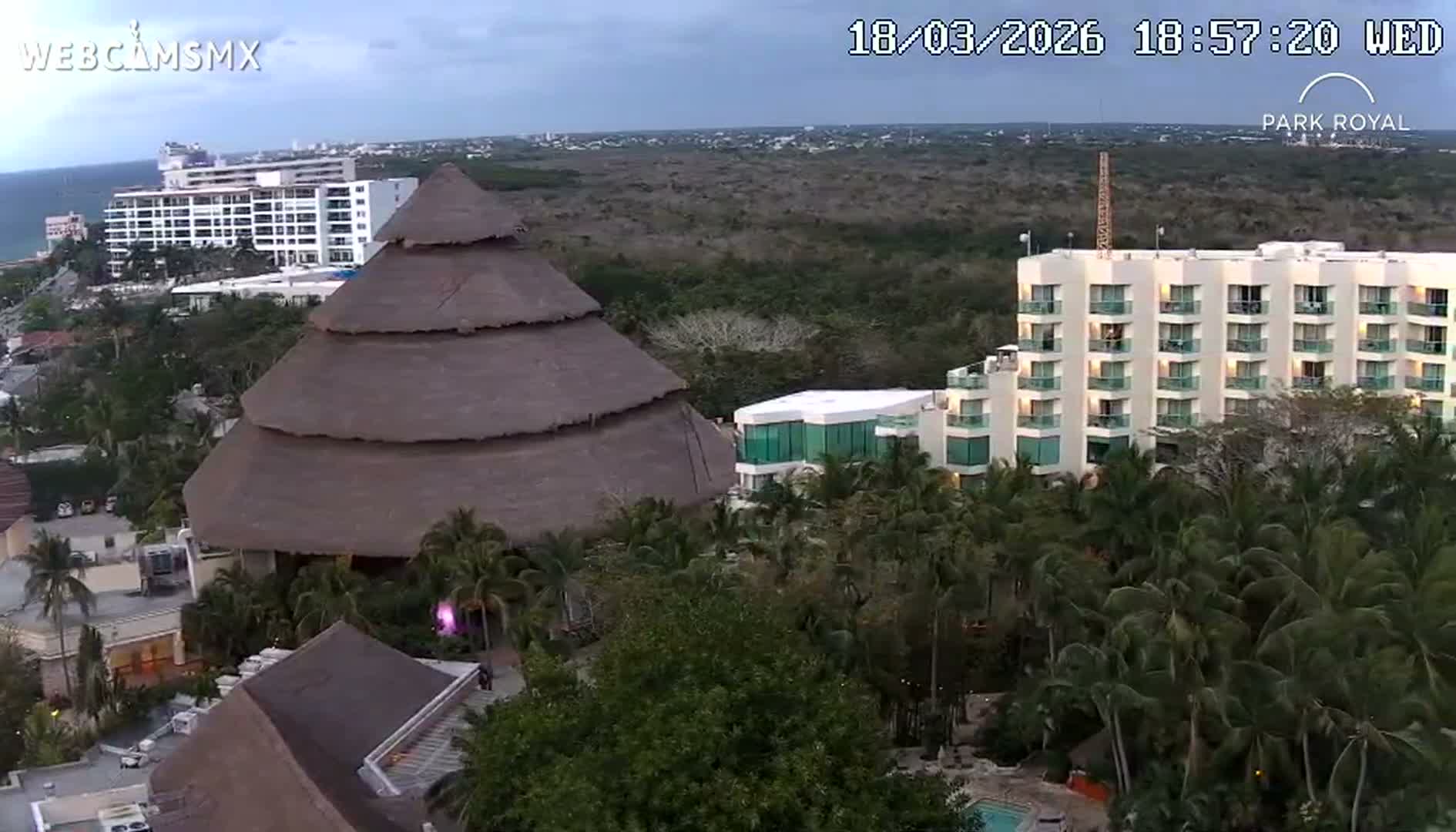 Cozumel Coast & City Skyline Live Cam - San Mugiel de Cozumel, Municipio de Cozumel, Quintana Roo, Mexico
