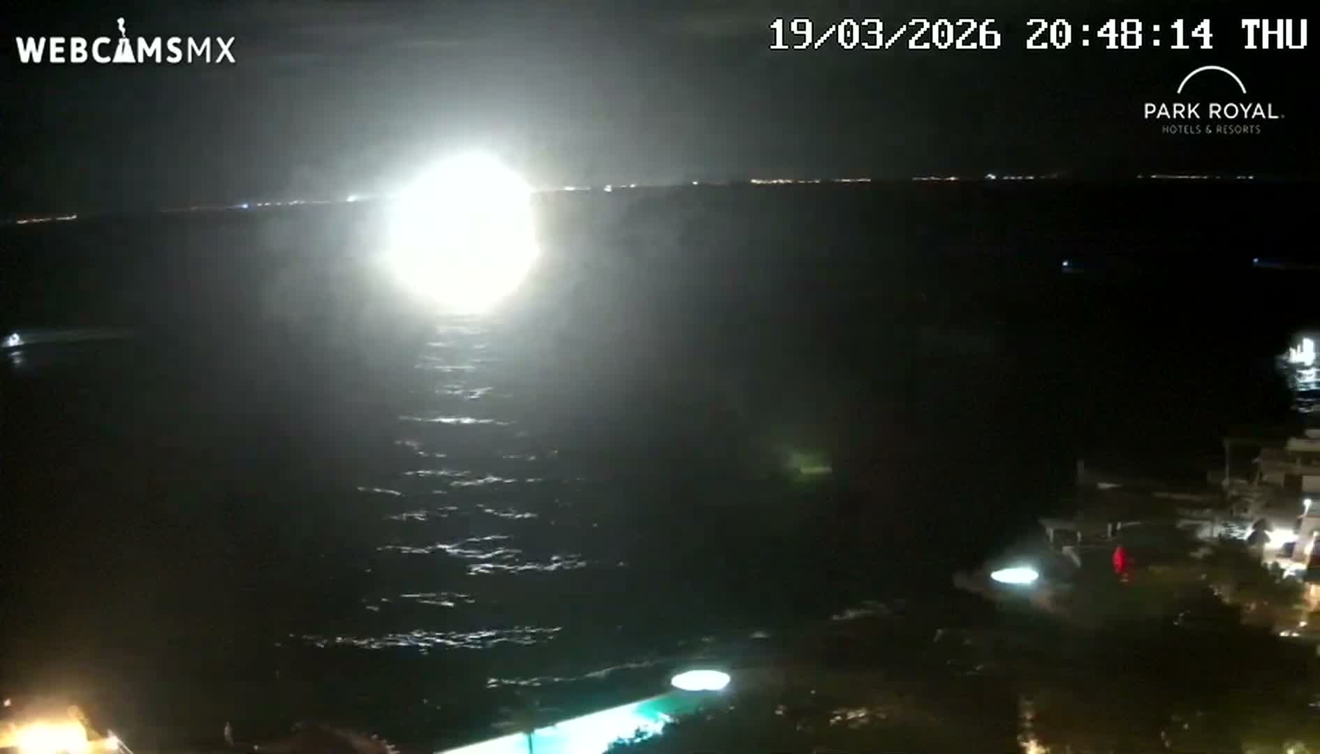 Cozumel Coast & City Skyline Live Cam - San Mugiel de Cozumel, Municipio de Cozumel, Quintana Roo, Mexico