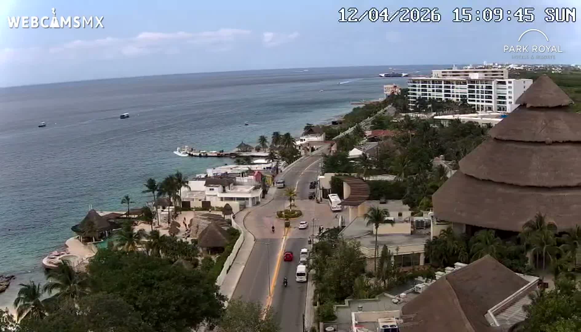 Cozumel Coast & City Skyline Live Cam - San Mugiel de Cozumel, Municipio de Cozumel, Quintana Roo, Mexico