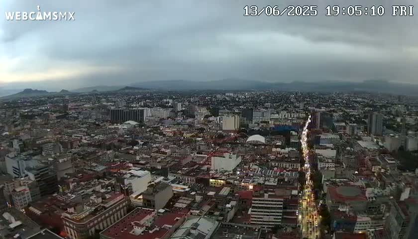 South View of Mexico City from Torre Latino Americana Tower PTZ  Live Cam - Cuauhtemoc, Ciudad de Mexico, Mexico