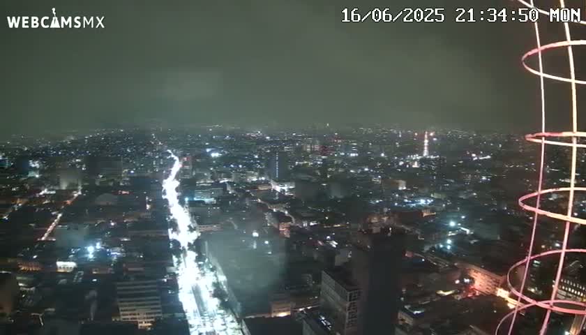 South View of Mexico City from Torre Latino Americana Tower PTZ  Live Cam - Cuauhtemoc, Ciudad de Mexico, Mexico