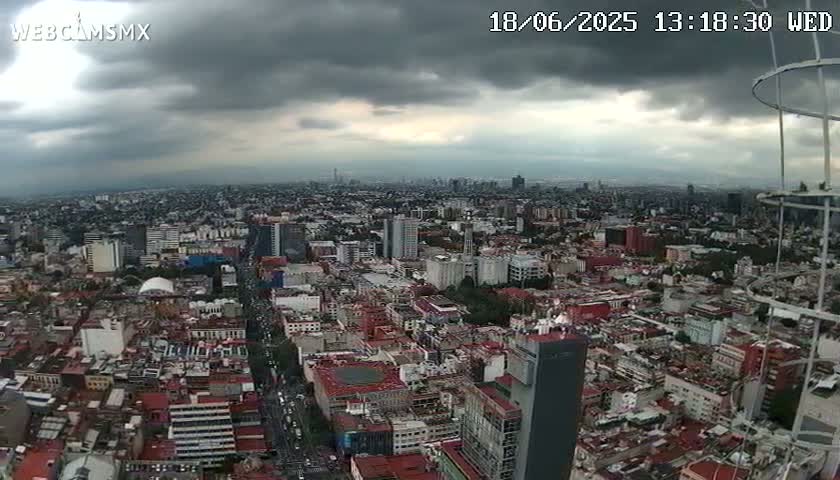 South View of Mexico City from Torre Latino Americana Tower PTZ  Live Cam - Cuauhtemoc, Ciudad de Mexico, Mexico