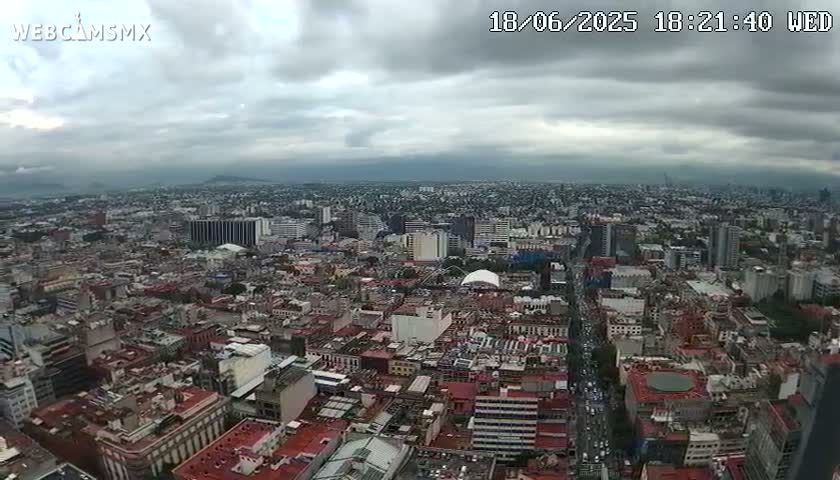 South View of Mexico City from Torre Latino Americana Tower PTZ  Live Cam - Cuauhtemoc, Ciudad de Mexico, Mexico