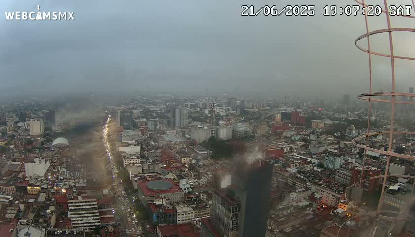 South View of Mexico City from Torre Latino Americana Tower PTZ  Live Cam - Cuauhtemoc, Ciudad de Mexico, Mexico