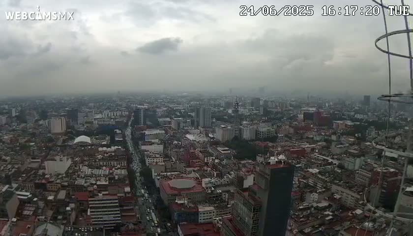 South View of Mexico City from Torre Latino Americana Tower PTZ  Live Cam - Cuauhtemoc, Ciudad de Mexico, Mexico