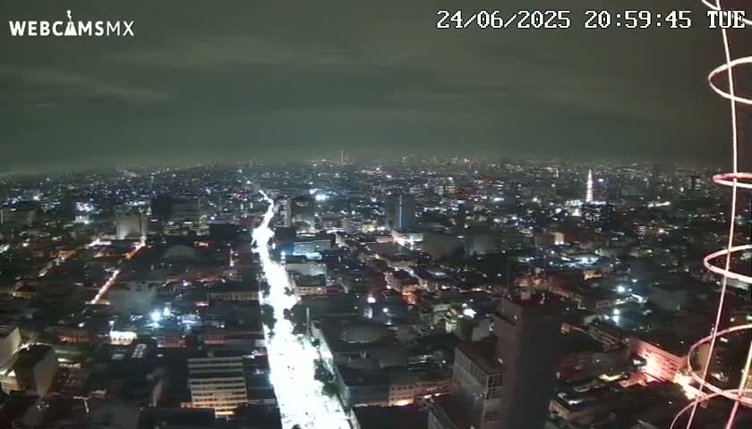 South View of Mexico City from Torre Latino Americana Tower PTZ  Live Cam - Cuauhtemoc, Ciudad de Mexico, Mexico