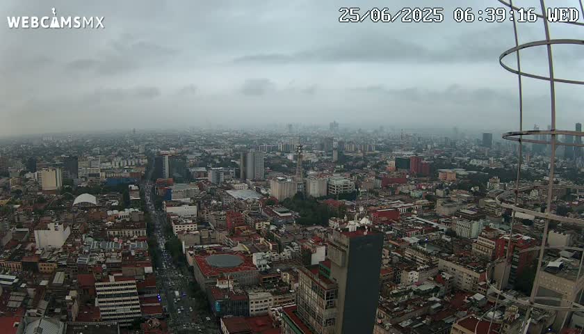 South View of Mexico City from Torre Latino Americana Tower PTZ  Live Cam - Cuauhtemoc, Ciudad de Mexico, Mexico
