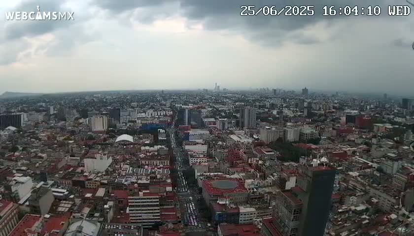 South View of Mexico City from Torre Latino Americana Tower PTZ  Live Cam - Cuauhtemoc, Ciudad de Mexico, Mexico