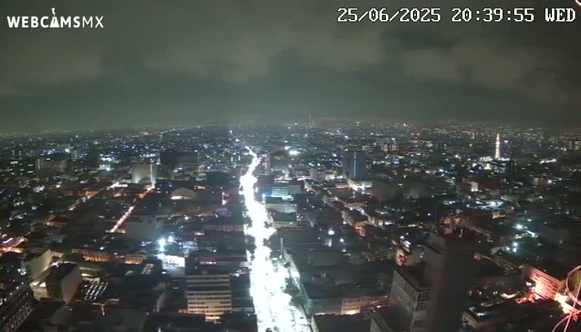 South View of Mexico City from Torre Latino Americana Tower PTZ  Live Cam - Cuauhtemoc, Ciudad de Mexico, Mexico